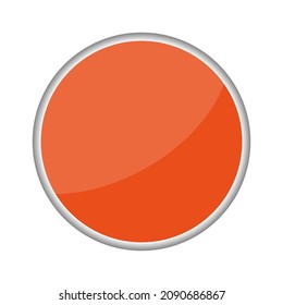 Set of blank orange round buttons for website or app. Vector eps10.