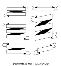 Set of blank outline ribbons
