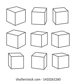 Set Blank Outline Toy Bricks Vector Stock Vector (Royalty Free ...