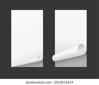 set of blank page flip document template design vector