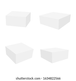 Set of Blank paper or cardboard boxes . Vector .