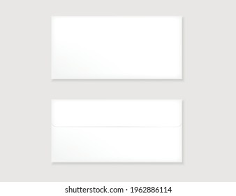 Set of blank paper envelopes isolated.Vector illustration isolated on white background.Eps 10.