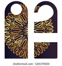 Set of Blank paper label or cloth tag . with floral mandala ornament. Vector illustration.