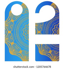 Set of Blank paper label or cloth tag . with floral mandala ornament. Vector illustration.