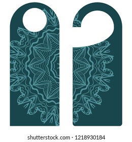 Set of Blank paper label or cloth tag . with floral mandala ornament. Vector illustration.