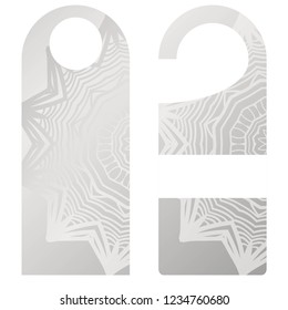 Set of Blank paper label or cloth tag . with floral mandala ornament. Vector illustration.