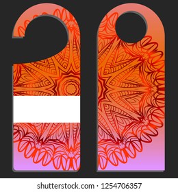 Set of Blank paper label or cloth tag . with floral mandala ornament. Vector illustration.