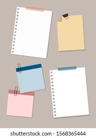 Set Of Blank Paper Notes.
