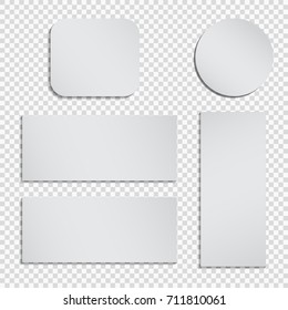 set of blank paper on transparent background. for graphic design, web banner, presentation etc. vector eps10.