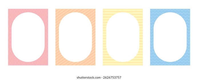 Set of Blank Pastel Patterned Rounded Rectangle Decorative Border Frame Background – Flat Design Illustration

 - Powered by Shutterstock - Get 15% off with code: PIKWIZARD15