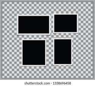 Set blank photo frame. four photo frame. photo frame flat style isolated