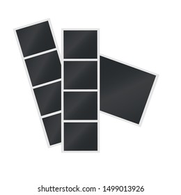 Set of blank photo frames. Mockup for photography and picture. Template. Vector illustration.