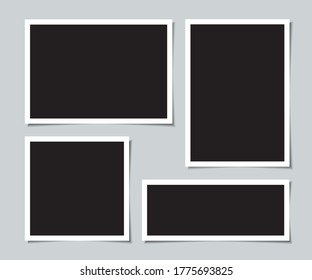 Set of blank photos for collage. Vector illustration.