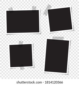 Set of blank photos for collage. Vector illustration.