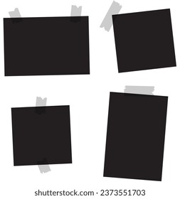 Set of blank photos for collage. Vector illustration.