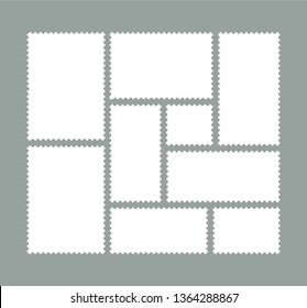 Set of blank postage stamps. For mail letter.