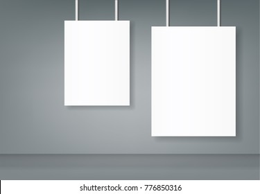 Set of blank poster bi fold brochure mockup cover template.