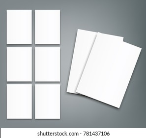 Set of Blank poster bi fold brochure mockup cover template.