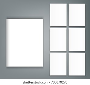 Set of Blank poster bi fold brochure mockup cover template.