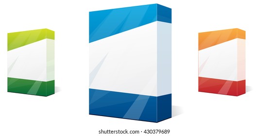 Set of Blank Product Boxes - Illustration