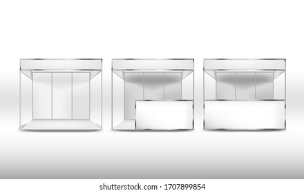 set of Blank promotion exhibition stand on a white background.Corporate identity vector