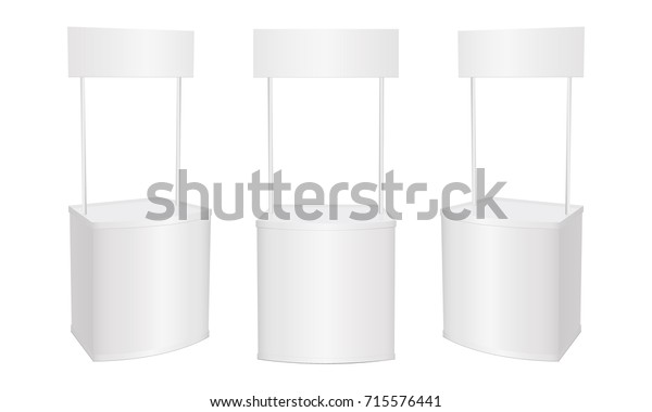 Download Set Blank Promotion Stands Isolated On Stock Vector Royalty Free 715576441