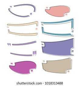 set of blank quote box bubble speech illustration template vector