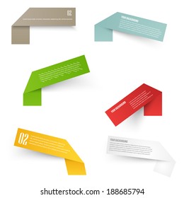 Set of blank rectangle labels with acute corners