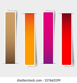 Set of blank rectangle labels with rounded corners