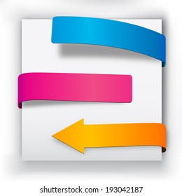 Set of blank rectangle labels with rounded corners