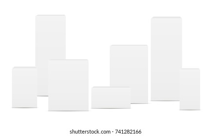 Set Blank Rectangular Boxes Front Views Stock Vector (Royalty Free ...