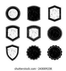 Set of blank retro badges