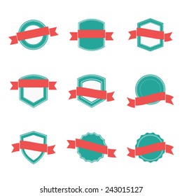 Set of blank retro badges