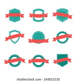 Set of blank retro badges