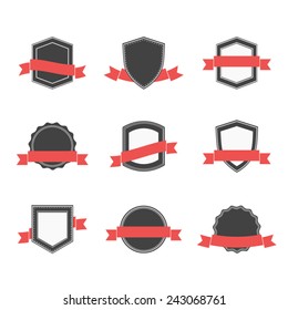 Set of blank retro badges