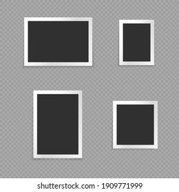 Set blank retro photo frames. Vector illustration.