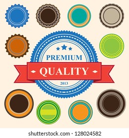 Set of blank retro vintage badges and labels.eps10