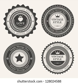 Set of blank retro vintage badges and labels.eps10