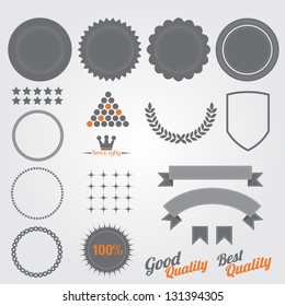 Set Of Blank Retro Vintage Badges And Labels