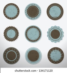 Set of blank retro vintage badges and labels.eps10