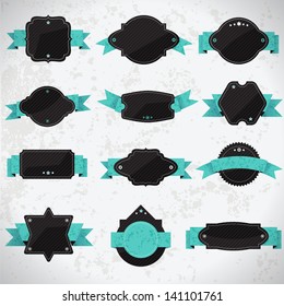 Set of blank retro vintage badges and labels.eps10