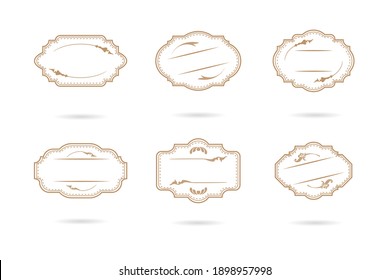 Set of blank retro vintage badges and labels on a white background vector illustration