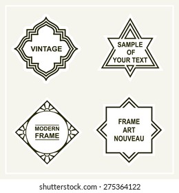Set of blank for retro vintage badges, borders, frames and labels