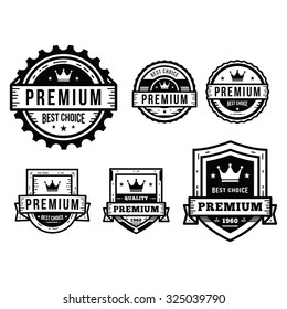 Set of blank retro vintage badges and labels