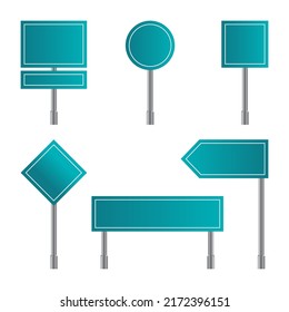 Set of blank road signs template