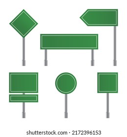 Set of blank road signs template