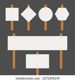Set of blank road signs template