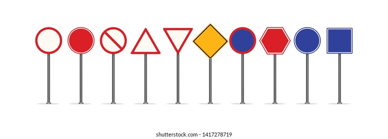 Set of blank road signs vector