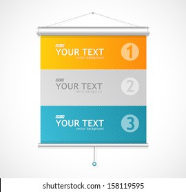 Set of Blank roll up posters. 1,2,3 concept