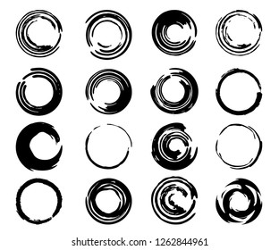 Set of blank shapes Grunge post stamps. Banner, Insignia, Logo, Icon, Label, Symbol, Badge, Tag, Quote, Message, Text Box, Frame. Vector Grunge design elements.